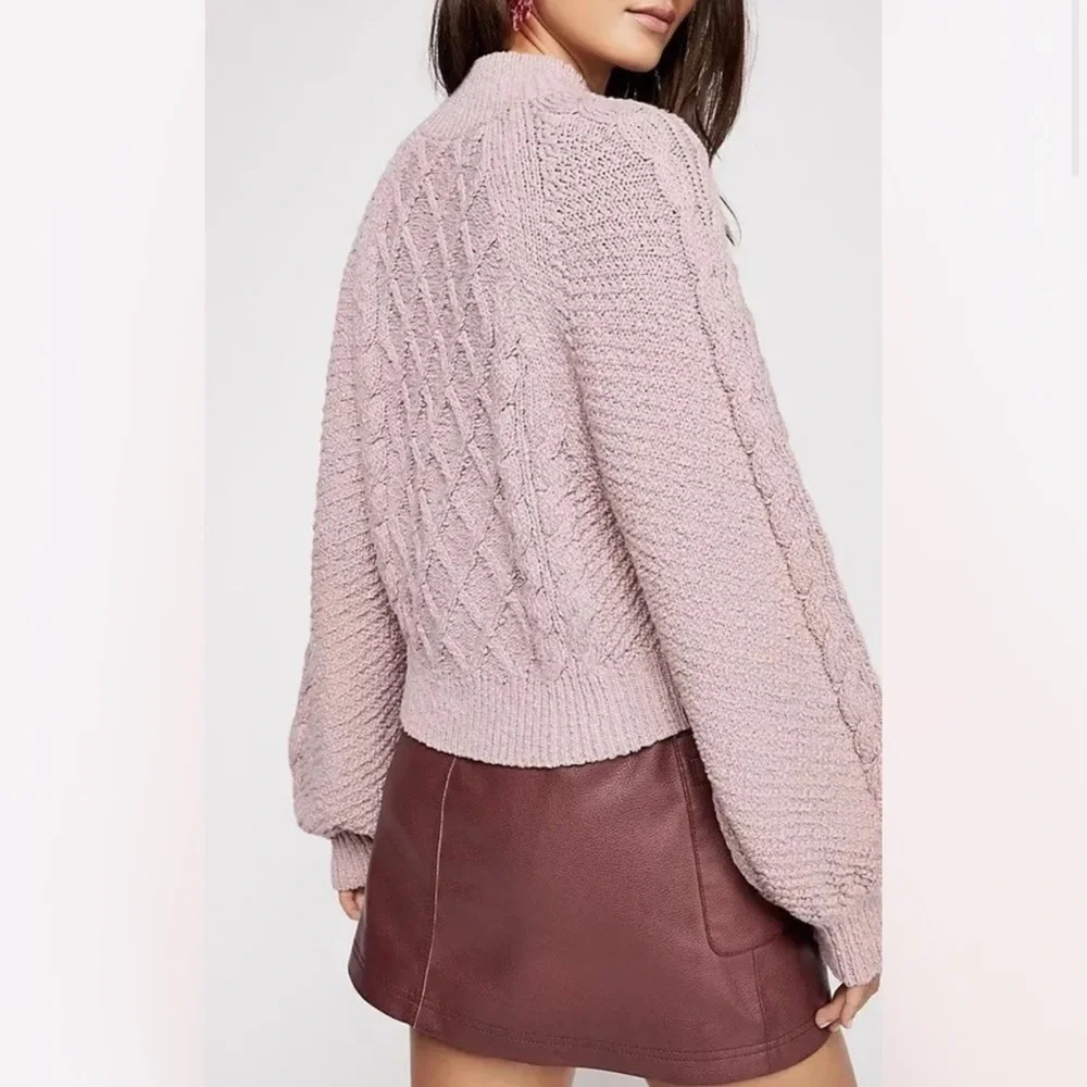 Free People Parfait Pullover Diamond Pattern Turtleneck Dolman Sleeve - Picture 2 of 2